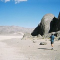 Phil stands on "the beach" at The Grandstand, in the middle of The Racetrack playa