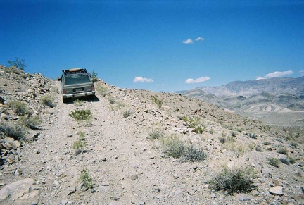 We drive 1/2 mile up a short steep road that we pass a couple of miles after Teakettle Junction