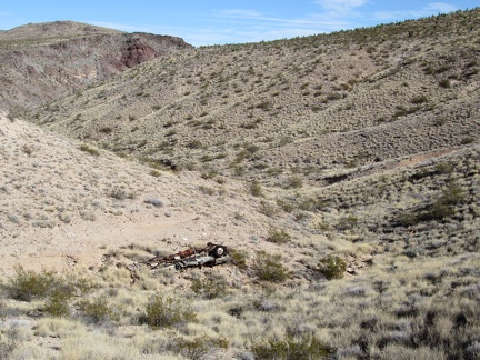 I take a look down into the canyon at an old discarded truck before heading out on today's bicycle ride