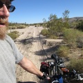 I have to walk the bike across several sandy wash crossings on the pipeline road