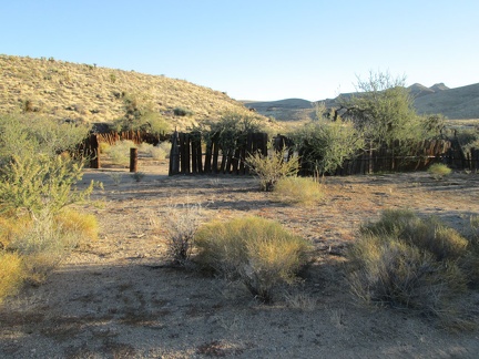 I pass an old corral in the Hackberry Mountain foothills