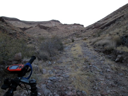 I'm almost at the spring, but it's much easier to walk up this rocky stretch than to try riding up it