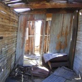 This boxcar cabin at Rex Mine leans to one side, anxious to collapse one day