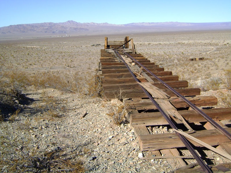 The track to the ore bin at Rex Mine looks like it's headed straight for Kelso