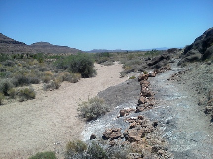 The Rings Trail starts out following a wash, and I can see down beyond the Woods Mountains where I rode my bike yesterday