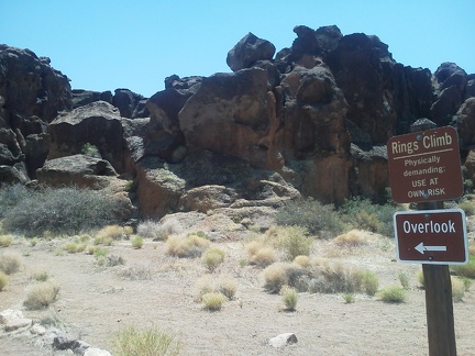 At the top of the Rings Trail, I encounter the sign warning that it's a potentially strenous climb for some folks