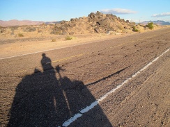 Route 66's road surface gets really rough east of Newberry Springs; I'm glad I'm riding a mountain bike with suspension!