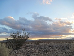 The clouds to my right and behind me are picking up some nice lighting as the sun starts to set on Route 66