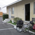 OK, it's time; I pack up the 10-ton bike and leave the Route 66 Motel—I'll be in sleeping in a tent tonight; I can't wait