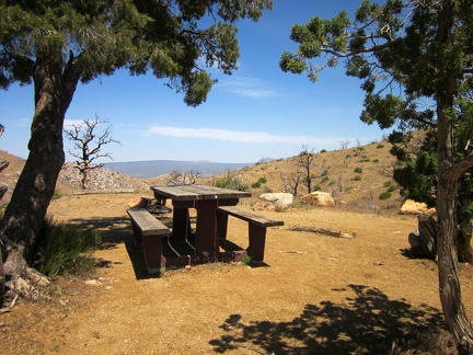 I walk over toward the campground's overlook and stop at the campsite where "the other bicyclist" said he was camping