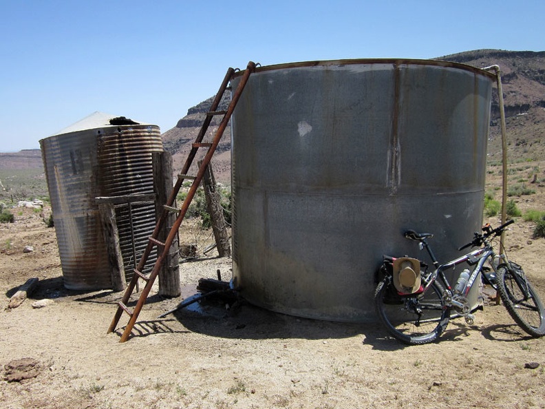 The Gold Valley water tank is overflowing