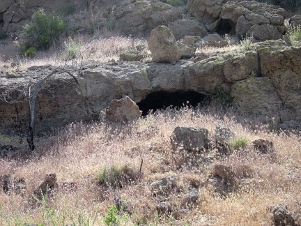 A few small holes in the rocks near the mouth of Saddle Horse Canyon