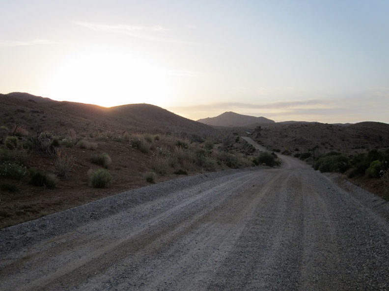 A car passes me along this stretch of Wild Horse Canyon Road, the only one I'll see on the way back to camp