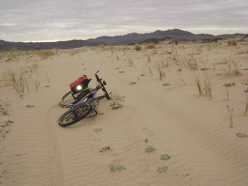 The pristine sand layer on this segment of the road to Sands leaves the impression that nobody has come down here recently