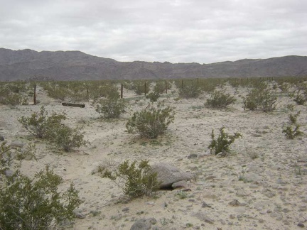 Beyond the corral at Sands is an old ranch fence that heads off into the distance