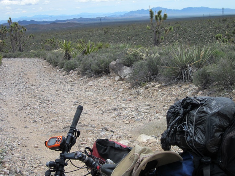 From here, the high point of the day, at about 4925 feet elevation, it will be mostly gentle downhill until I reach Searchlight