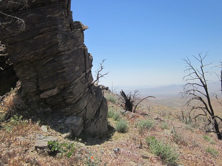  Hill 1624 in the Providence Mountains boasts a robust rock outcrop stacked in layers