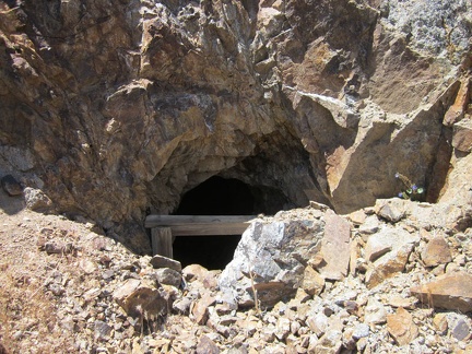 A short distance further down Globe Canyon is another old mine hole