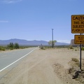 I turn south on Ivanpah Road and am welcomed by this flash-flood warning sign