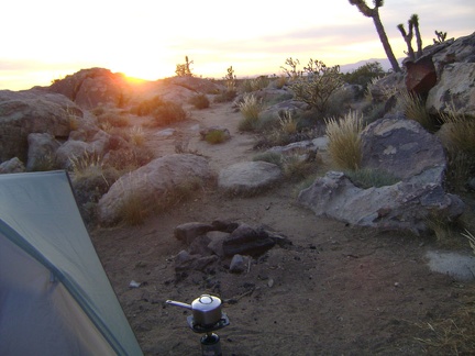 I'm really hungry, so I get out my pot and propane burner, but decide to take sunset photos instead of cooking supper right away