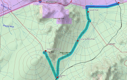 Nipton to Sunrise Rock (Cima Dome) bicycle route (Day 11)