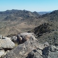 OK, it's time to start going back down; my tent is behind rocky Twin Buttes South in the middle of the photo