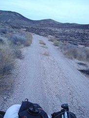  Rising out of the burned area at dusk, I look for somewhere decent to set up camp for the night