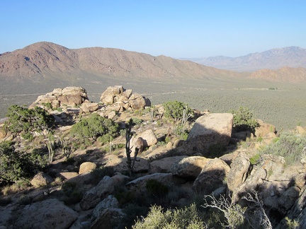 Near the top of Teutonia Peak Trail, we get a good view across to nearby Kessler Peak (at left)