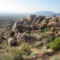 We're all taking photos of each other; Sarah sits on one of the Teutonia Peak ridges