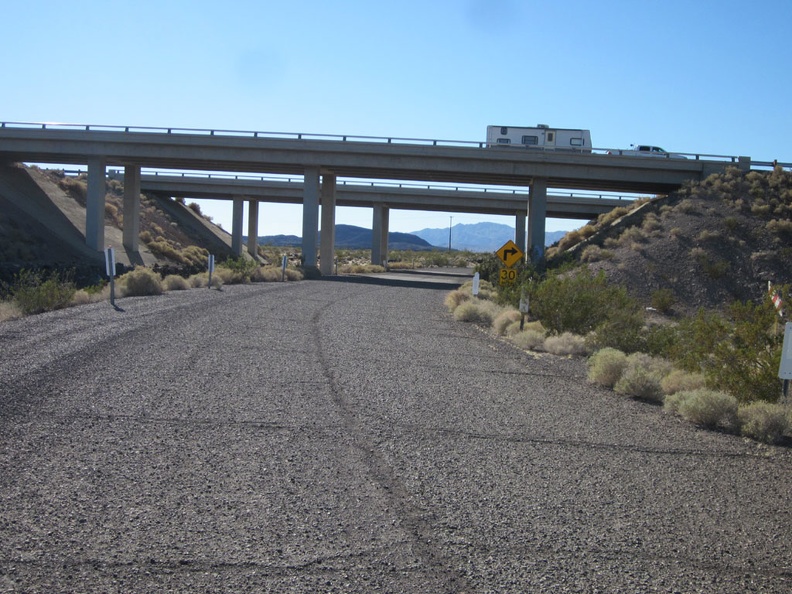 A short paved section of road passes under the I-40 freeway and connects me to old Route 66