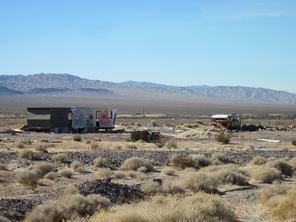 A number of old trailers dot the outskirts of Newberry Springs along old Route 66