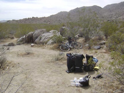 Breaking camp and packing up