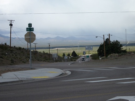 OK, time to start today's ride; I start riding down Nevada 164 into the grey clouds