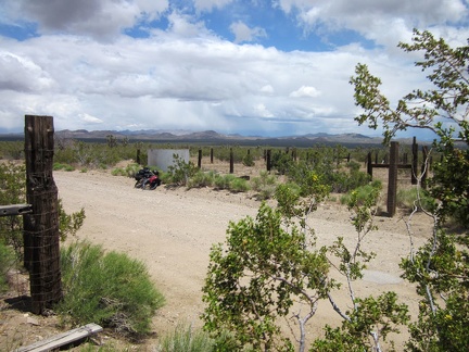 After half an hour, I take a short break at an old corral on Walking Box Ranch Road where I've stopped before