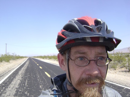 Riding down the gentle grade of Kelso-Cima Road to Kelso Depot