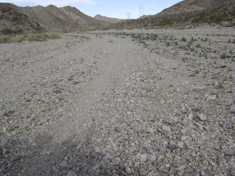 Gravel on lower Jackass Canyon Road