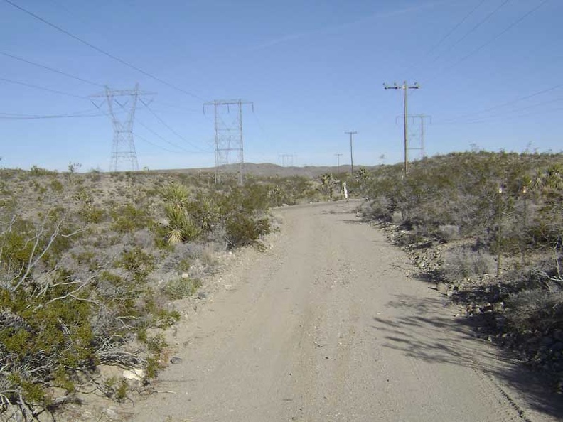 The power-line road crosses Kelbaker Road and I get back on pavement here