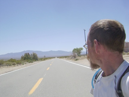 I've made my left turn on Ivanpah Road, which heads south for three miles