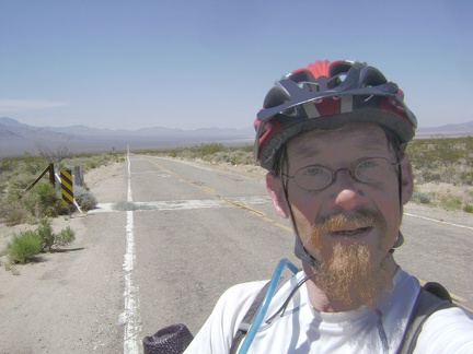 I stop near the top of the Ivanpah Road hill just before the train tracks to enjoy the views behind me