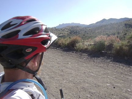 I'm almost at the summit of Ivanpah Road now as I enter a low pass in the mountains