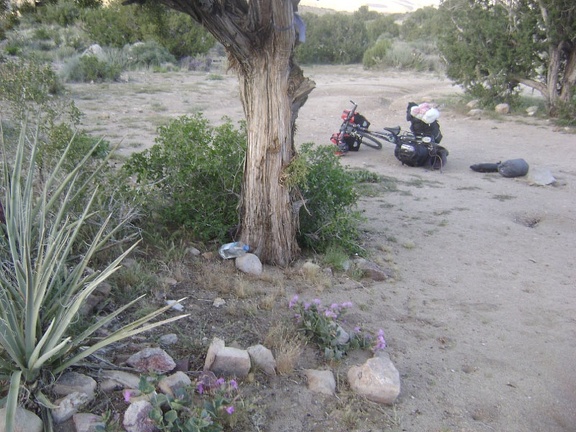Time to unpack and set up camp in this high-desert area whose landscape I like so much