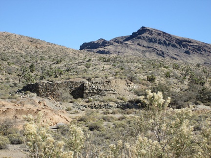 I pass the old stone foundation of something near Ivanpah Road