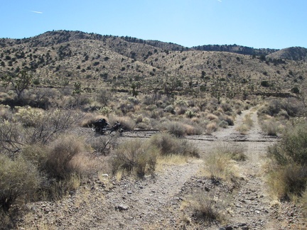After filling up on water, I hike the 1/2 mile back to the 10-ton bike and resume today's journey toward the Piute Range