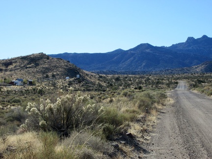 At 4800 feet elevation on Ivanpah Road, my high point of the day, I'll turn left on Hart Mine Road at Barnwell, 100 feet ahead