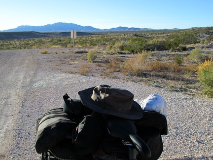 Before continuing, I look back to the New York Mountains, the area where I spent the last two nights, some 15 miles away