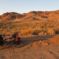 As the sun goes down on Ivanpah Road, I pull over to look at the Bathtub Spring Peaks area where I hiked last year