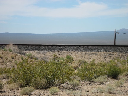 From Nipton campground, I look across the train tracks and up Ivanpah Valley toward Cima