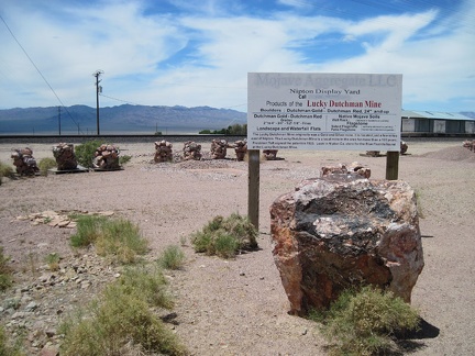 Across the road from the Nipton General Store is a rock-display yard