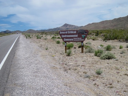 Just beyond the &quot;Welcome to Nevada&quot; sign is an &quot;Area of Critical Environmental Concern&quot; sign