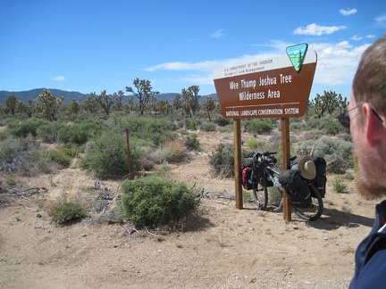 Wee Thump Joshua Tree Wilderness: I take a short energy-bar and water break at the turnout along Nevada 164